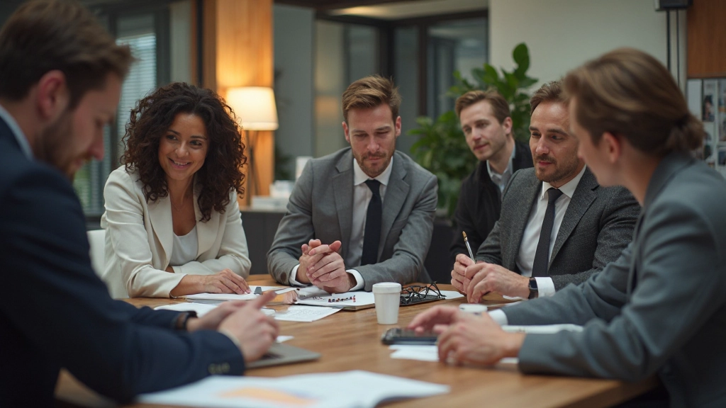 Команда контент-маркетеров обсуждает стратегию