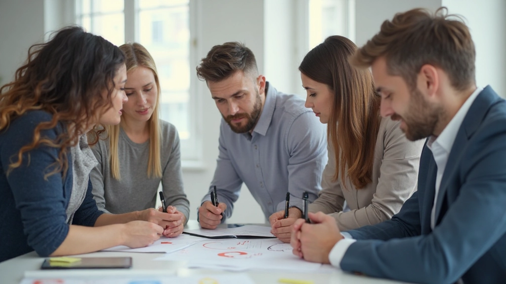 Команда контент-маркетеров на совещании