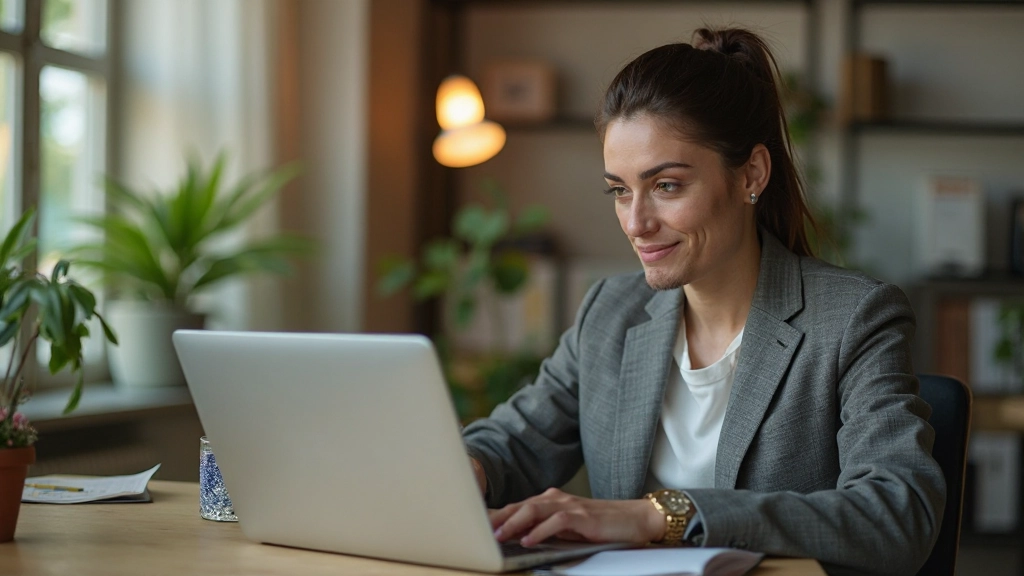 Профессиональная фотография контент-маркетера, создающего привлекательный пост в социальной сети на компьютере